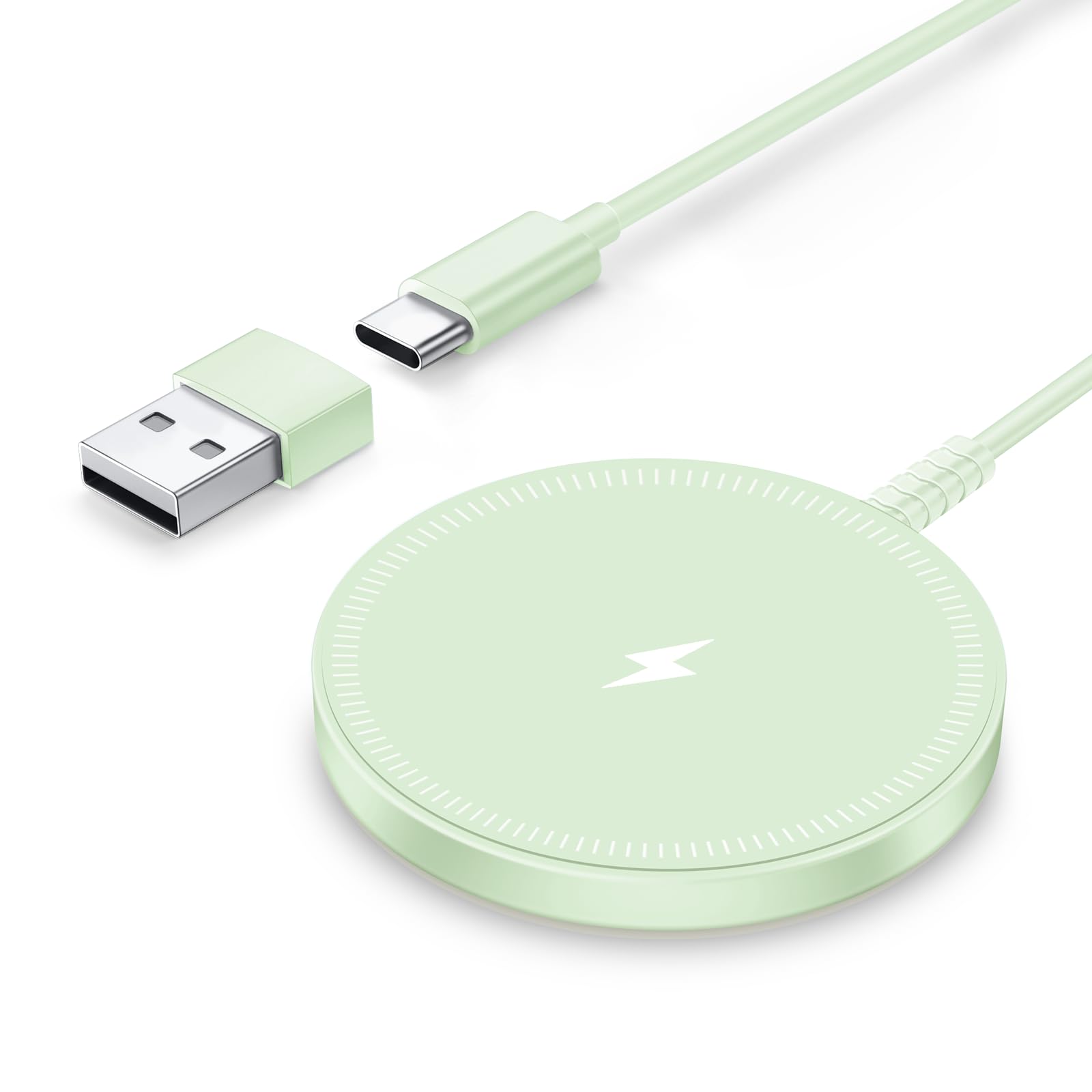 Magnetic Wireless Magsafe Charger iPhone: Charging Pad for iPhone 17/16/15/14/13/12 Series & AirPods Pro 4-2, Strong Magnet, Dual Ports, Case-Friendly, Lightweight for Travel Home Office Desk
