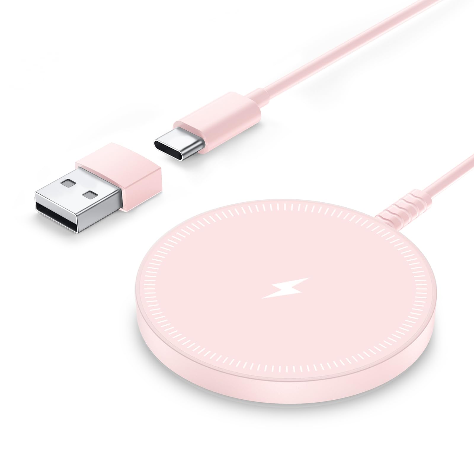 Magnetic Wireless Magsafe Charger iPhone: Charging Pad for iPhone 17/16/15/14/13/12 Series & AirPods Pro 4-2, Strong Magnet, Dual Ports, Case-Friendly, Lightweight for Travel Home Office Desk