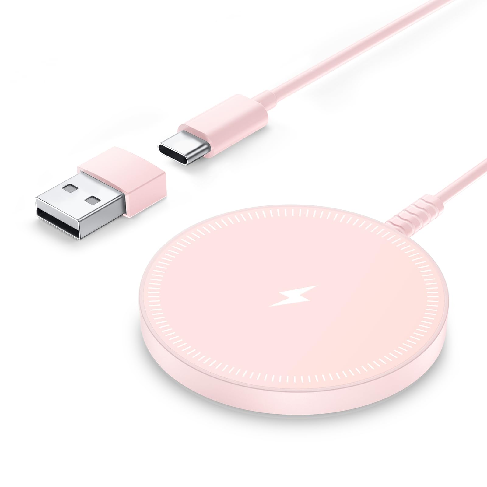 Magnetic Wireless Magsafe Charger iPhone: Charging Pad for iPhone 17/16/15/14/13/12 Series & AirPods Pro 4-2, Strong Magnet, Dual Ports, Case-Friendly, Lightweight for Travel Home Office Desk