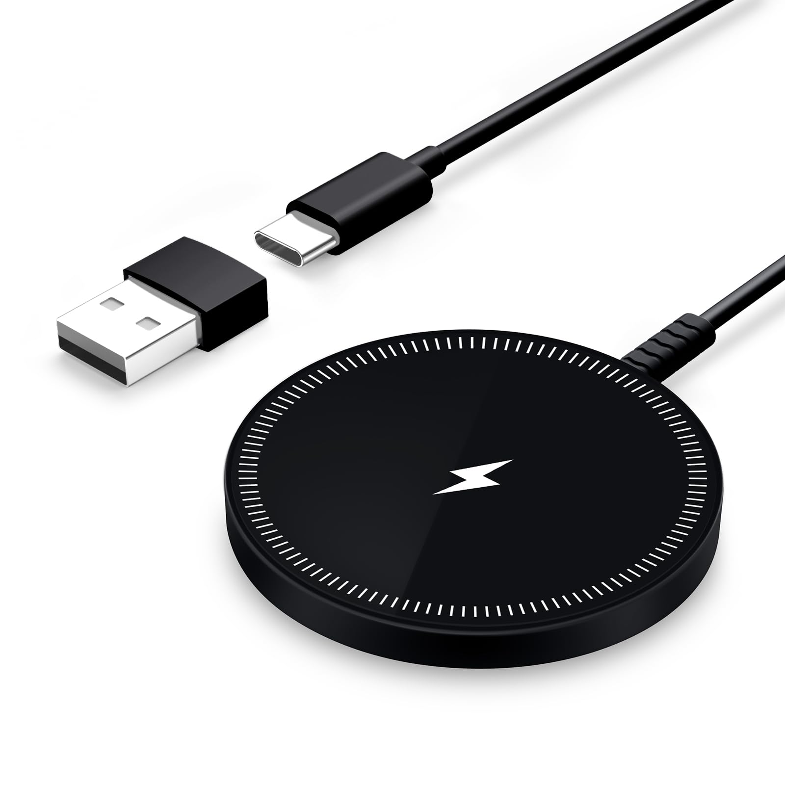 Magnetic Wireless Magsafe Charger iPhone: Charging Pad for iPhone 17/16/15/14/13/12 Series & AirPods Pro 4-2, Strong Magnet, Dual Ports, Case-Friendly, Lightweight for Travel Home Office Desk