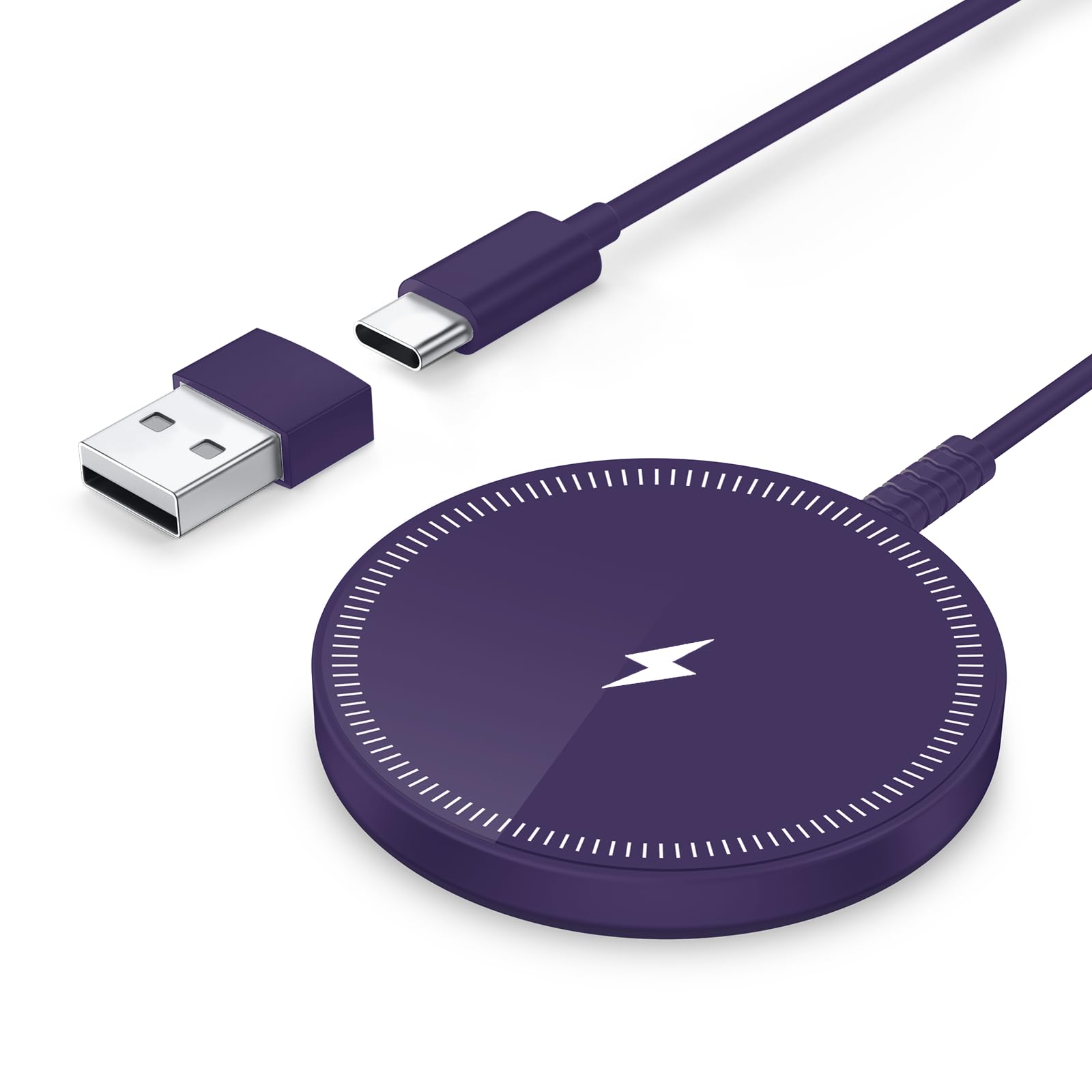 Magnetic Wireless Magsafe Charger iPhone: Charging Pad for iPhone 17/16/15/14/13/12 Series & AirPods Pro 4-2, Strong Magnet, Dual Ports, Case-Friendly, Lightweight for Travel Home Office Desk