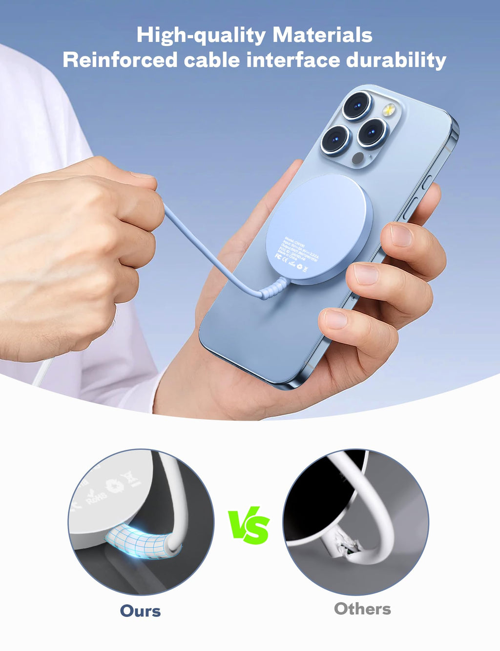 Magnetic Wireless Magsafe Charger iPhone: Charging Pad for iPhone 17/16/15/14/13/12 Series & AirPods Pro 4-2, Strong Magnet, Dual Ports, Case-Friendly, Lightweight for Travel Home Office Desk