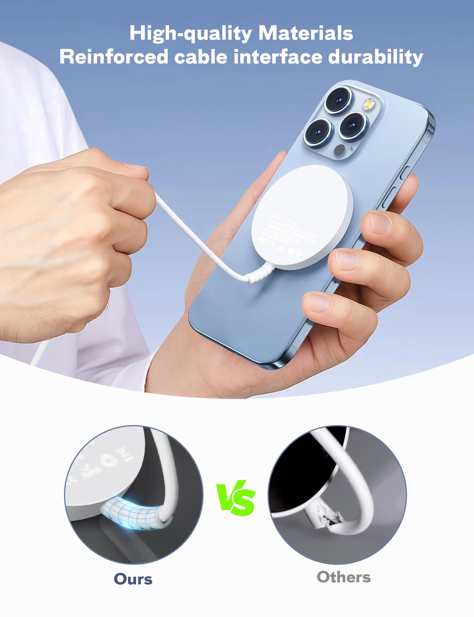 Magnetic Wireless Magsafe Charger iPhone: Charging Pad for iPhone 17/16/15/14/13/12 Series & AirPods Pro 4-2, Strong Magnet, Dual Ports, Case-Friendly, Lightweight for Travel Home Office Desk