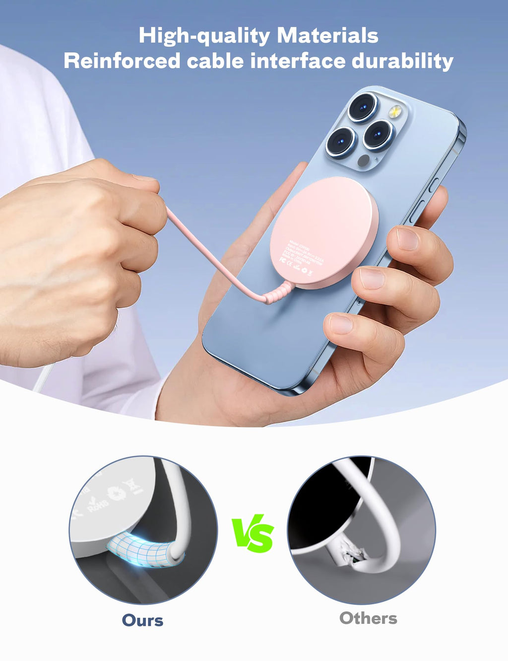 Magnetic Wireless Magsafe Charger iPhone: Charging Pad for iPhone 17/16/15/14/13/12 Series & AirPods Pro 4-2, Strong Magnet, Dual Ports, Case-Friendly, Lightweight for Travel Home Office Desk