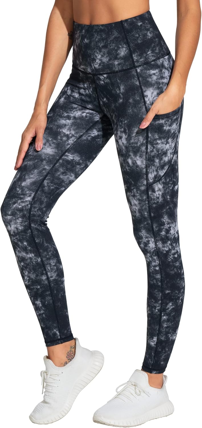 THE GYM PEOPLE Thick High Waist Yoga Pants with Pockets, Tummy Control Workout Running Yoga Leggings for Women