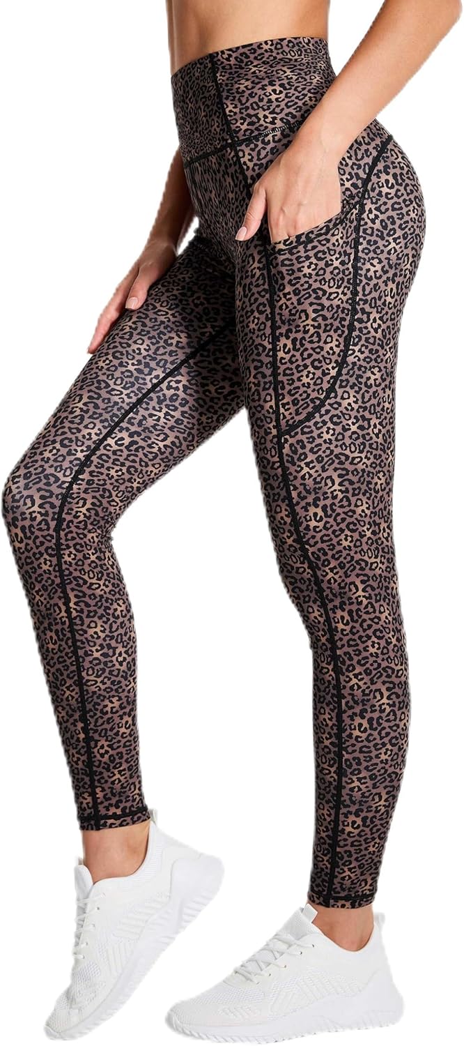 THE GYM PEOPLE Thick High Waist Yoga Pants with Pockets, Tummy Control Workout Running Yoga Leggings for Women