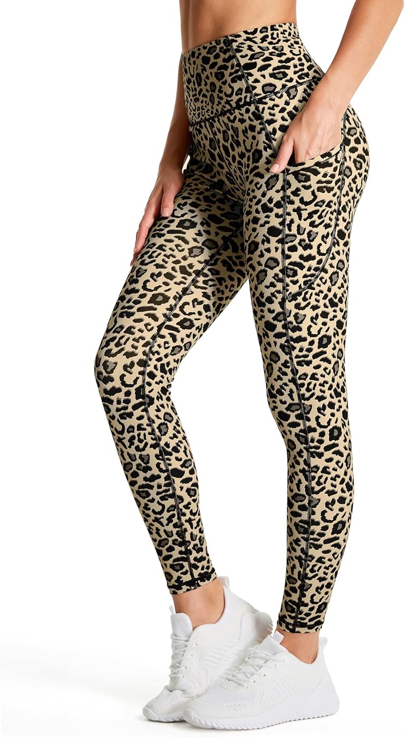 THE GYM PEOPLE Thick High Waist Yoga Pants with Pockets, Tummy Control Workout Running Yoga Leggings for Women