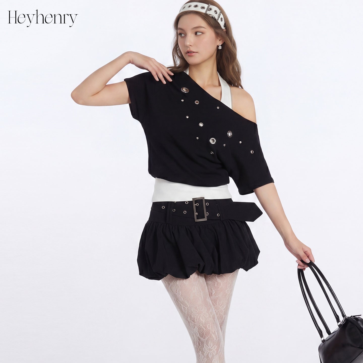 Shoulder Short Sleeve T-Shirt Women Y2K  Personality Off-Shoulder Neckline False Two-Piece Top
